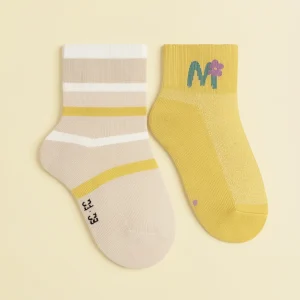 Sunny Days Mixed Pair: Floral 'M' and Pastel Stripes