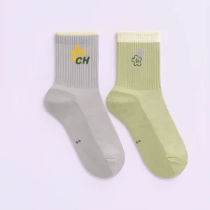 2-Pack Kids’ Floral Pastel Crew Socks