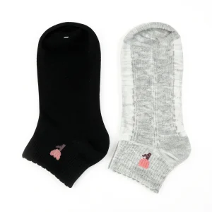 Classic Cotton Ankle Socks – Black & Grey Pair