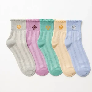 Mini Flower Embro Socks (Pack of 5)