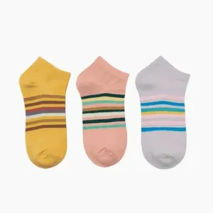 Trendy Stripe Low-Cut Socks – 3 Pair Set
