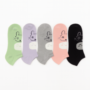 Chu Totoro Peeking Ankle Socks (5-Pack)